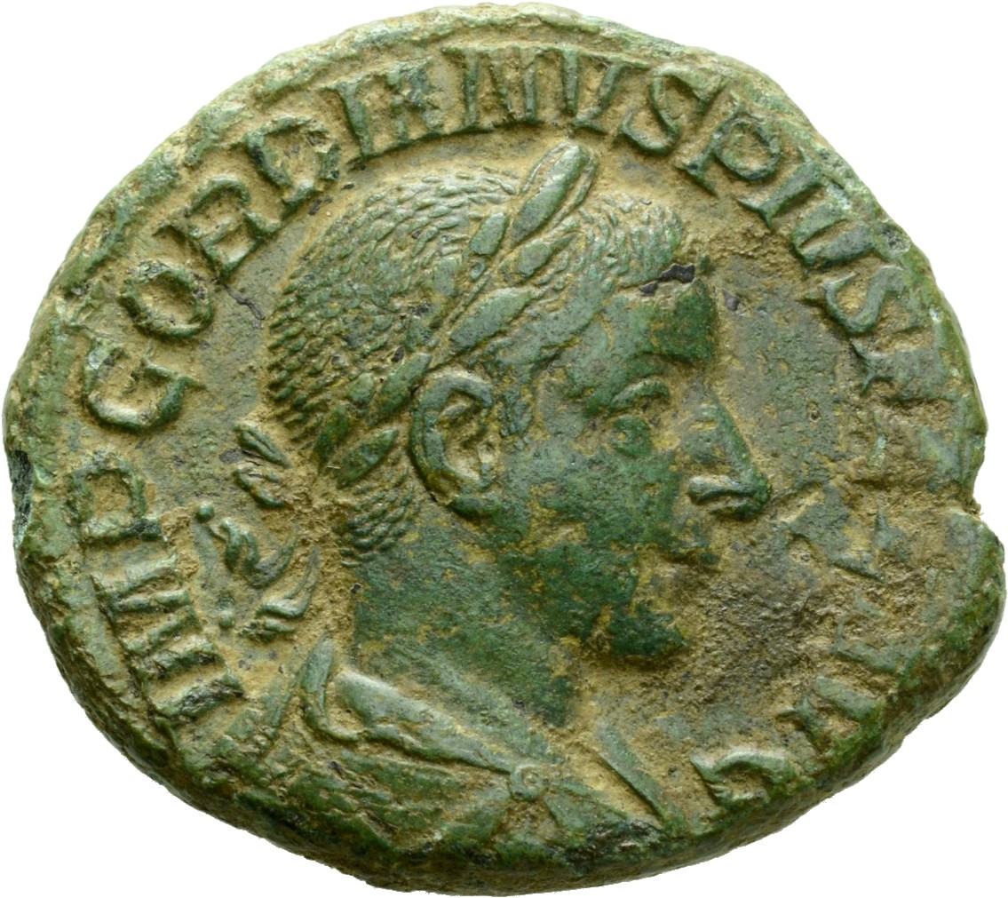 RIC IV Gordian III 297B Gordian III obverse, Bust of Gordian III, laureate, draped, cuirassed, right