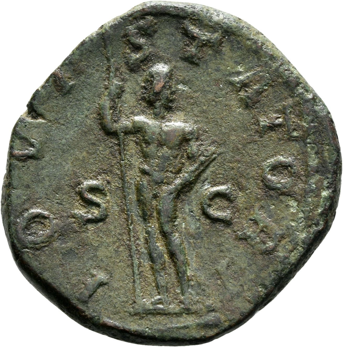 RIC IV Gordian III 298 Gordian III reverse, Jupiter, nude, standing front, head right, holding long sceptre in right hand ...