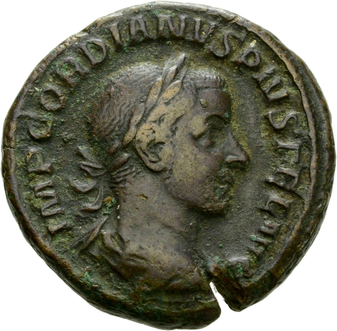 RIC IV Gordian III 298B Gordian III obverse, Bust of Gordian III, laureate, draped, cuirassed, right