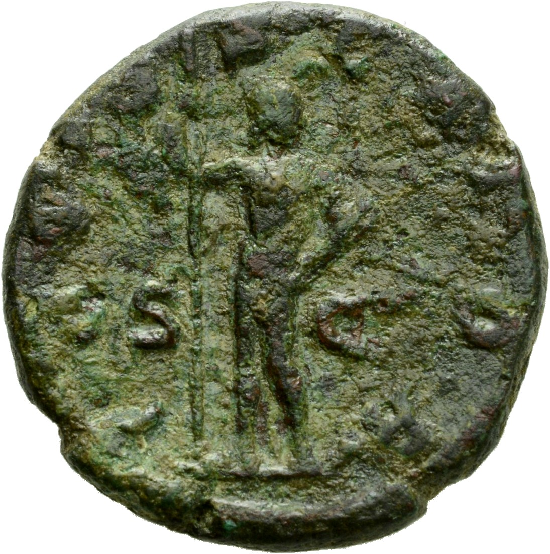 RIC IV Gordian III 299B Gordian III reverse, Jupiter, nude, standing front, head left, holding long sceptre in right hand ...