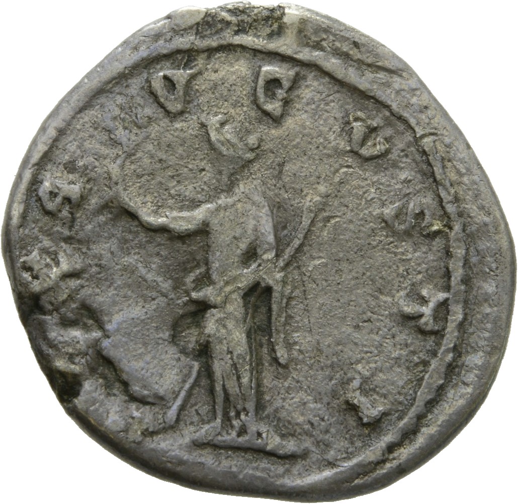 RIC IV Gordian III 3 Gordian III reverse, Pax, draped, standing front, head left, holding branch in extended right hand an...