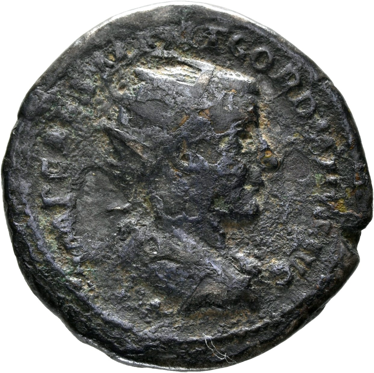 RIC IV Gordian III 3 Gordian III obverse, Bust of Gordian III, radiate, draped, cuirassed, right
