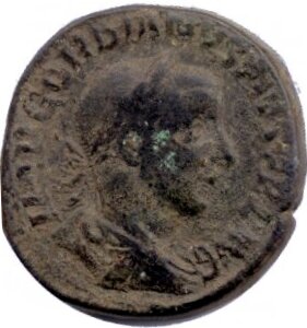 RIC IV Gordian III 302 Gordian III obverse, Bust of Gordian III, laureate, draped, cuirassed, right