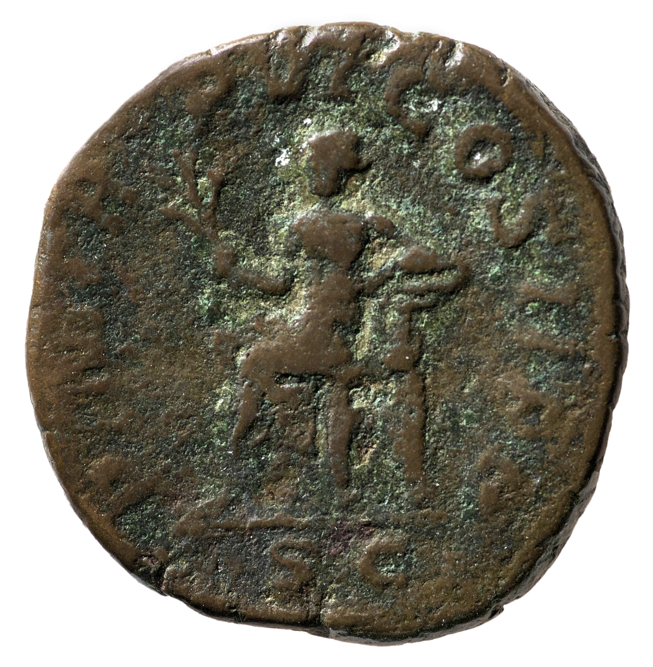 RIC IV Gordian III 304 Gordian III reverse, Apollo, nude to waist, seated left, holding branch in extended right hand and ...