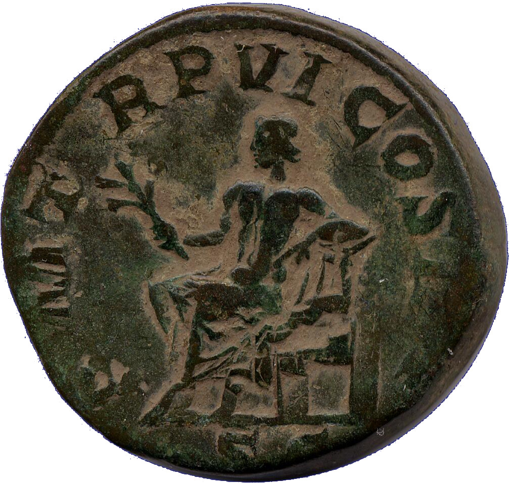 RIC IV Gordian III 304 Gordian III reverse, Apollo, nude to waist, seated left, holding branch in extended right hand and ...