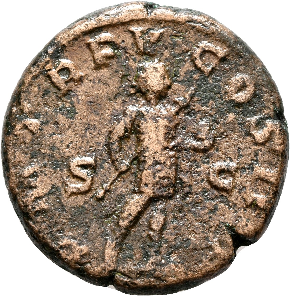 RIC IV Gordian III 307B Gordian III reverse, Gordian III, in military attire, standing right, holding transverse spear in ...