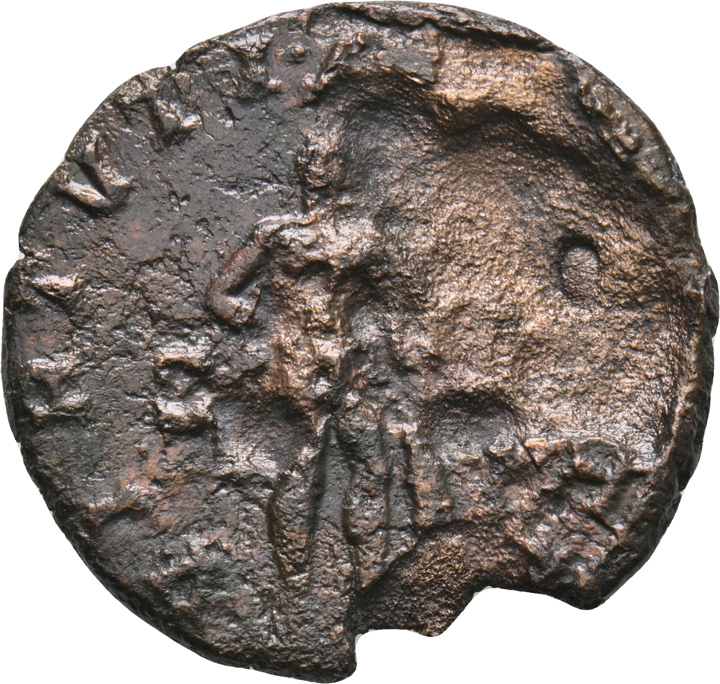RIC IV Gordian III 309 Gordian III reverse, Hercules, nude, standing right, resting right hand on hip and resting left han...