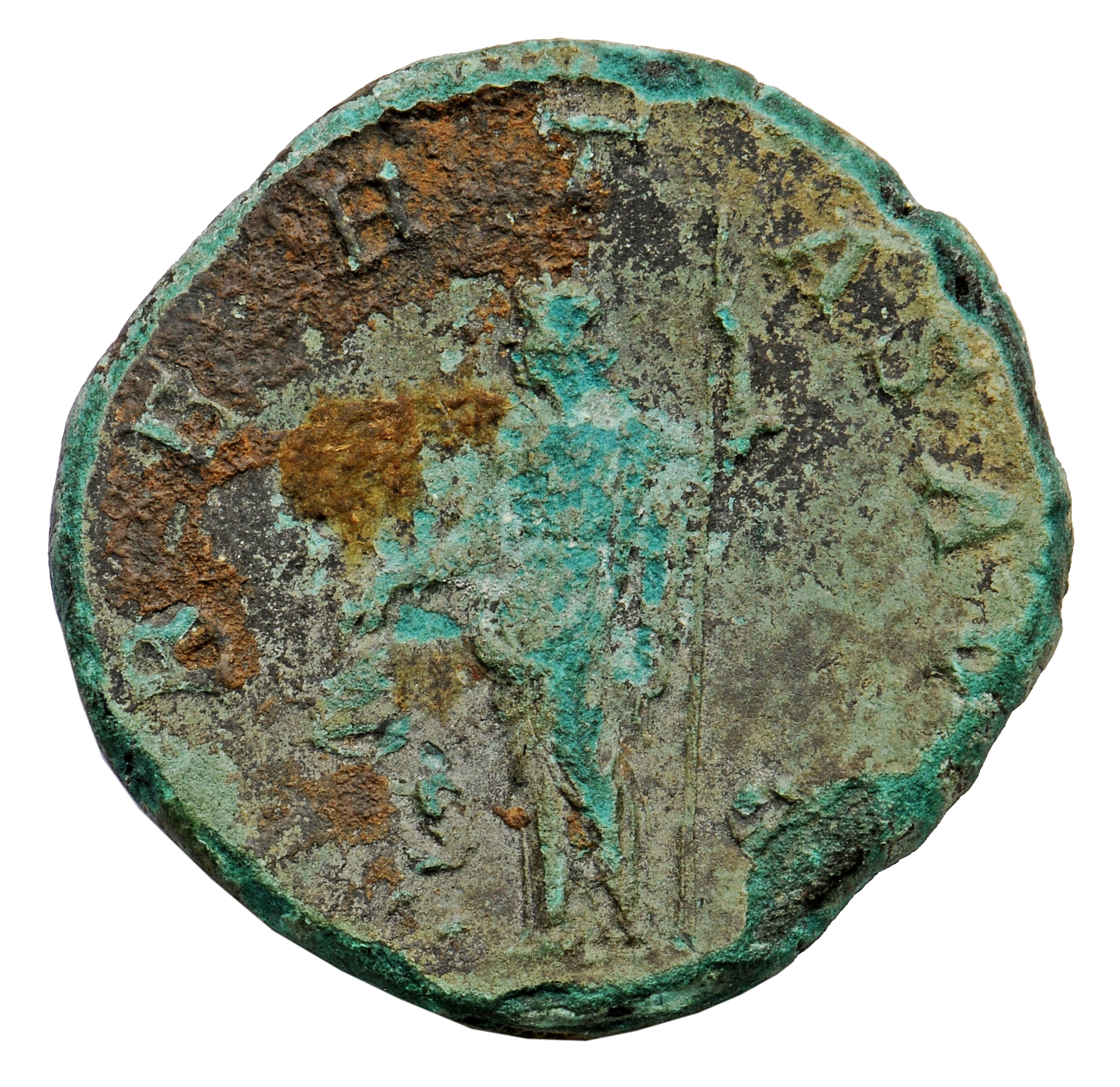 RIC IV Gordian III 318A Gordian III reverse, Libertas, draped, standing left, holding pileus in extended right hand and sc...
