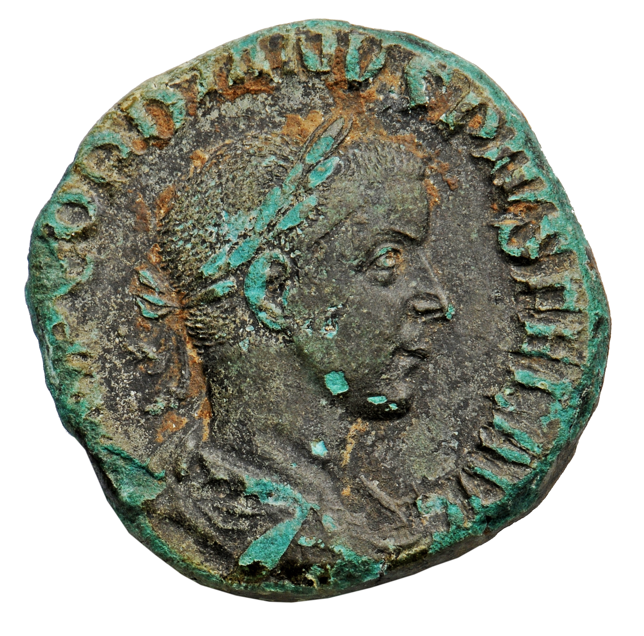 RIC IV Gordian III 318A Gordian III obverse, Bust of Gordian III, laureate, draped, cuirassed, right