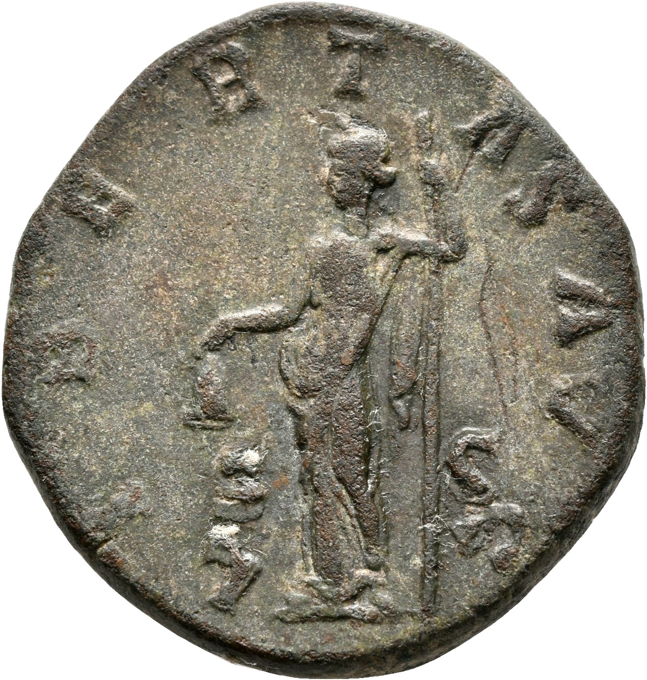 RIC IV Gordian III 318A Gordian III reverse, Libertas, draped, standing left, holding pileus in extended right hand and sc...
