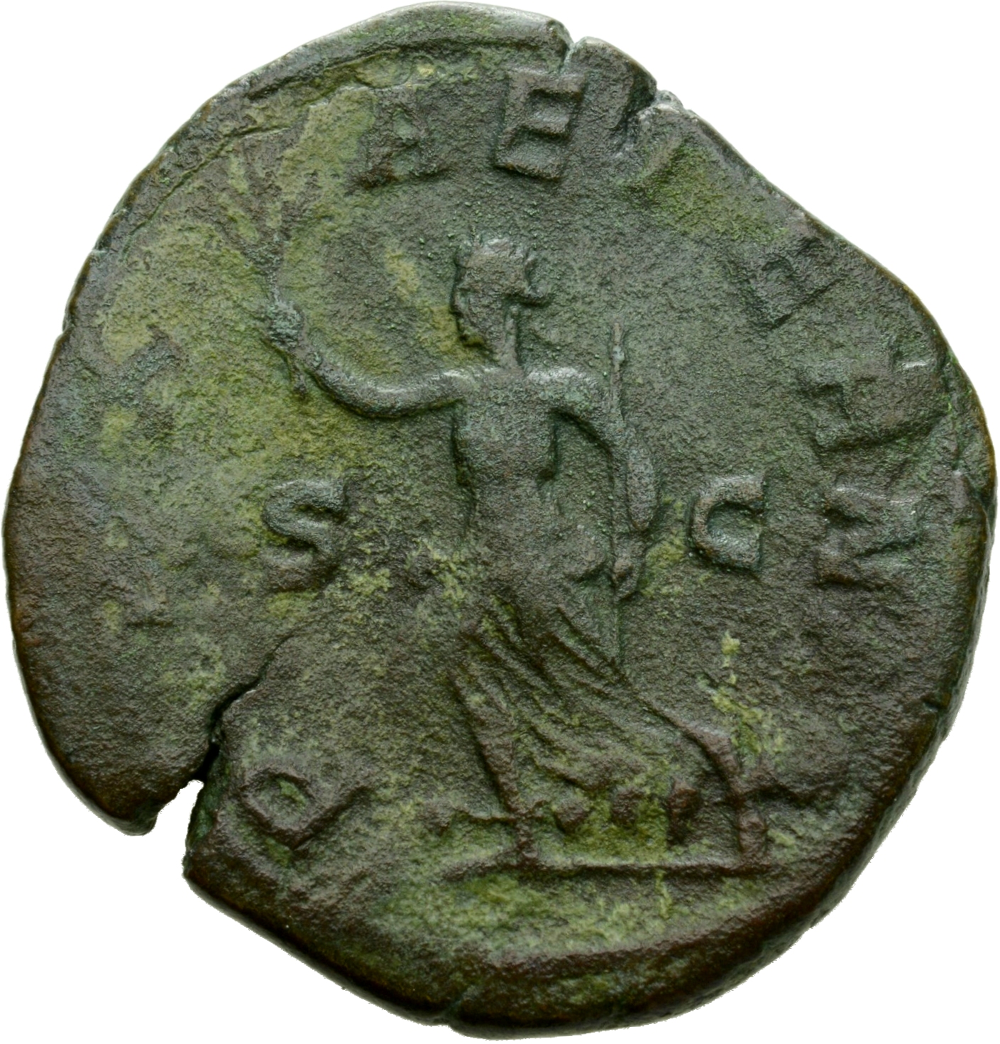 RIC IV Gordian III 319A Gordian III reverse, Pax, draped, advancing left, holding branch in extended right hand and sceptr...