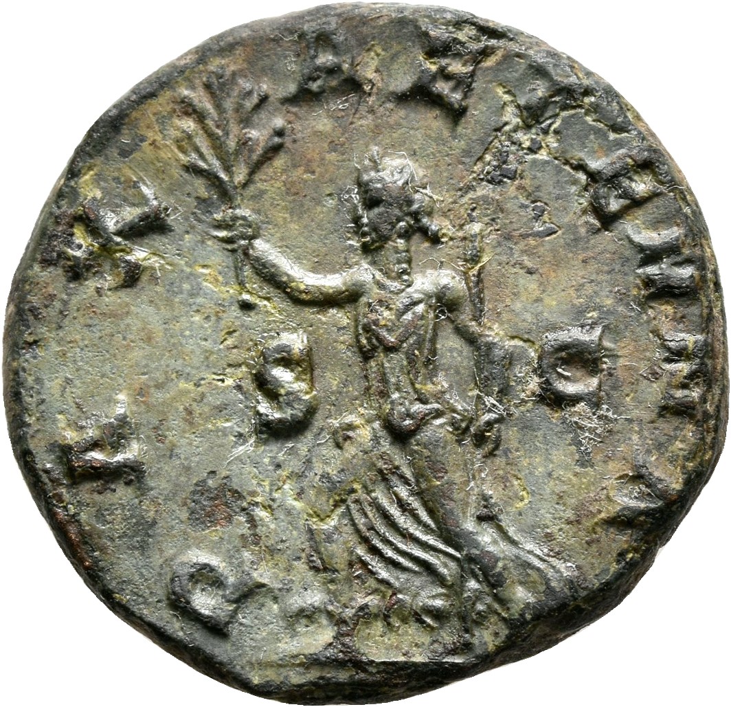 RIC IV Gordian III 319B Gordian III reverse, Pax, draped, advancing left, holding branch in extended right hand and sceptr...