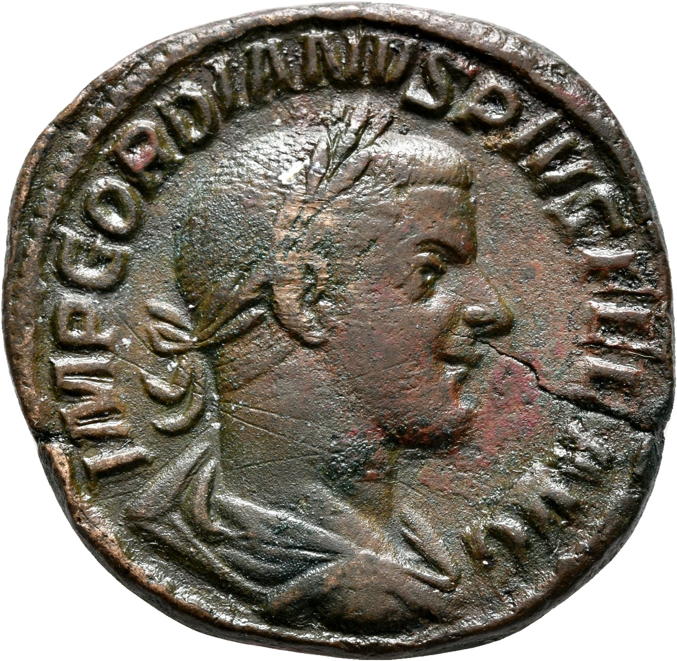 RIC IV Gordian III 330 Gordian III obverse, Bust of Gordian III, laureate, draped, cuirassed, right