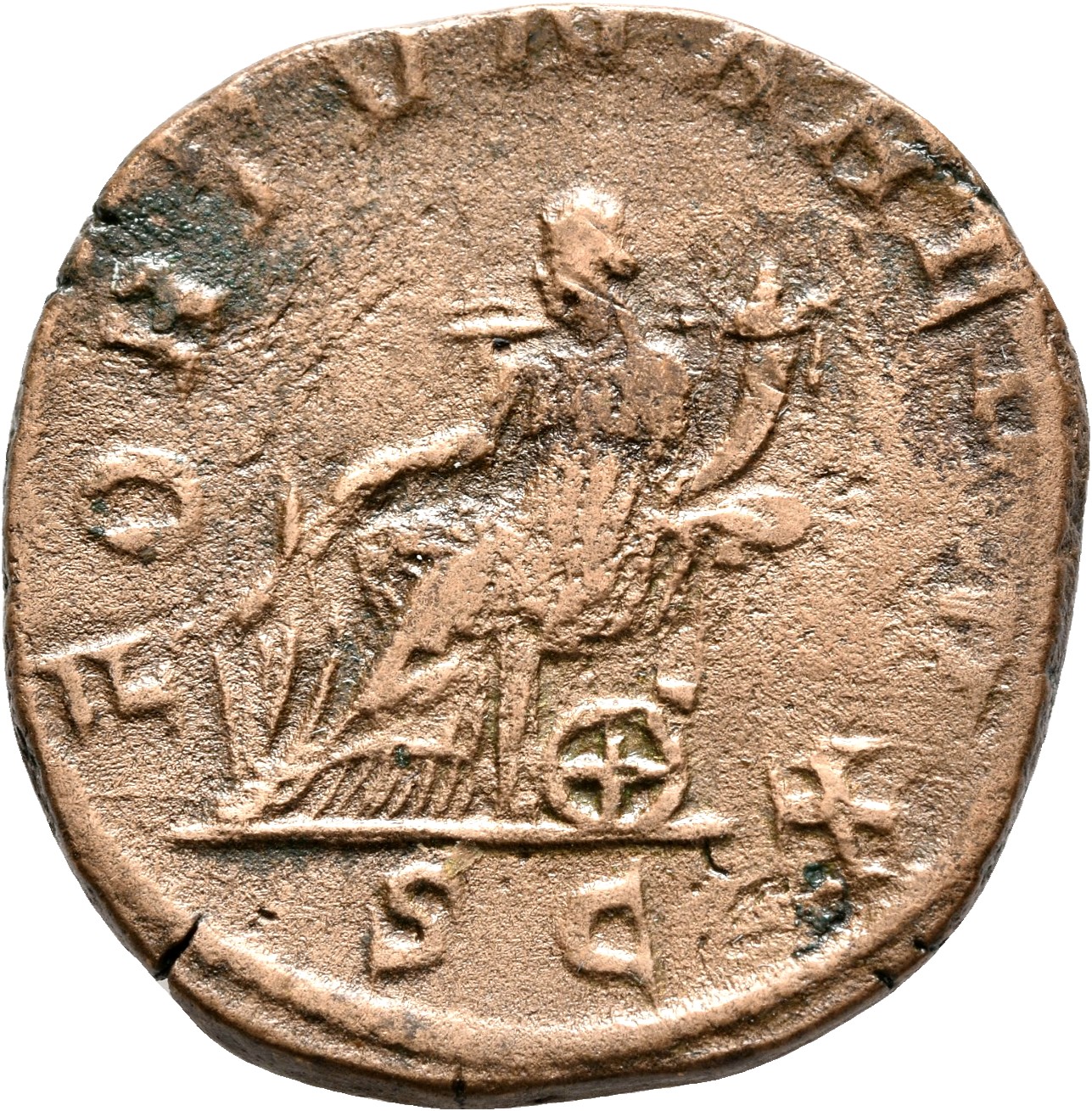RIC IV Gordian III 331A Gordian III reverse, Fortuna, draped, seated left, holding rudder set on ground in right hand and ...