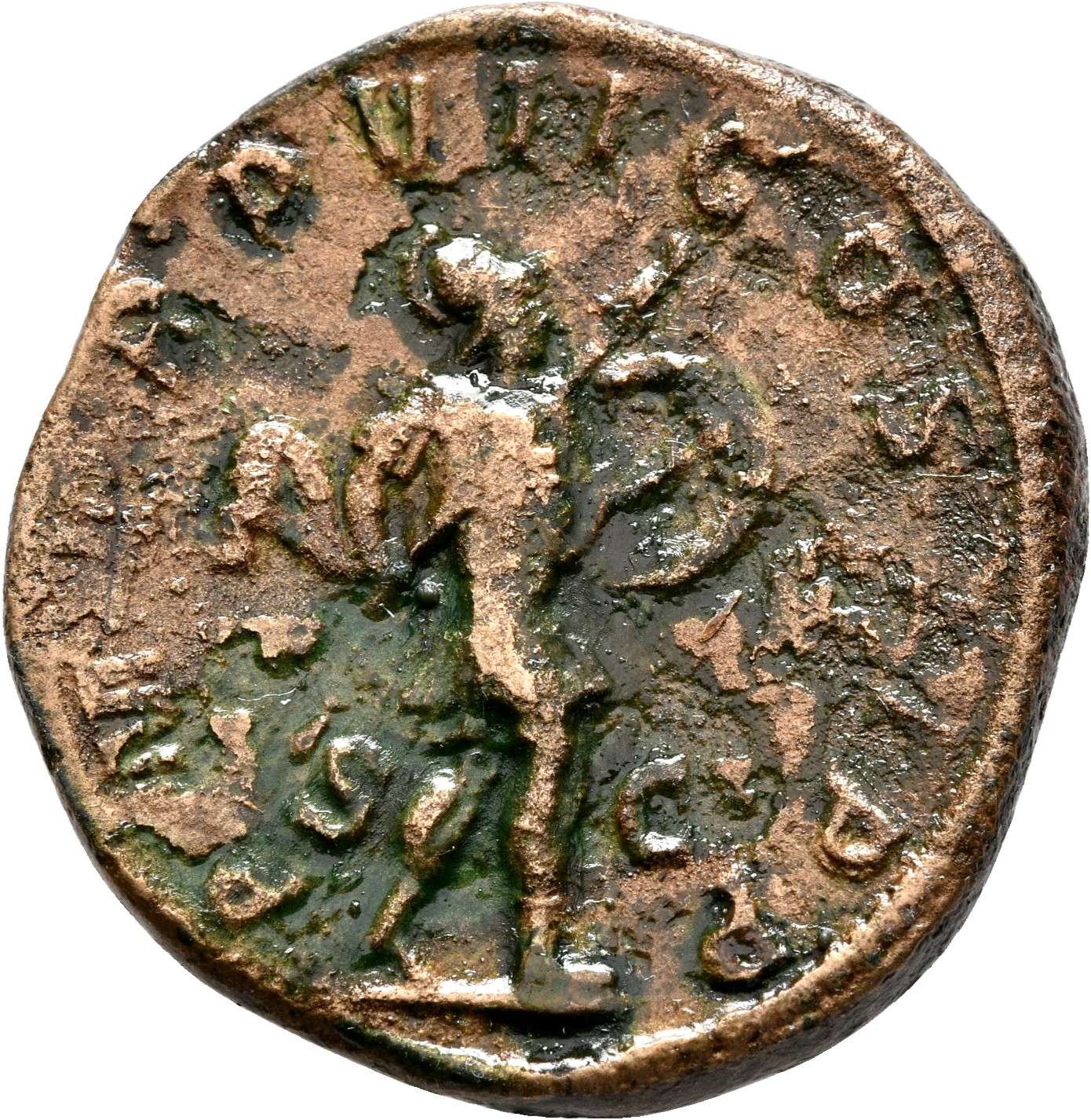 RIC IV Gordian III 339A Gordian III reverse, Mars, helmeted, in military attire, hastening right, holding transverse shiel...
