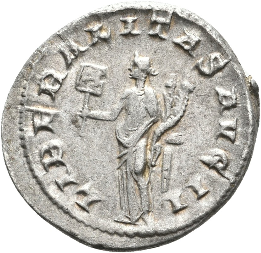 RIC IV Gordian III 36 Gordian III reverse, Liberalitas, draped, standing front, head left, holding abacus in right hand an...