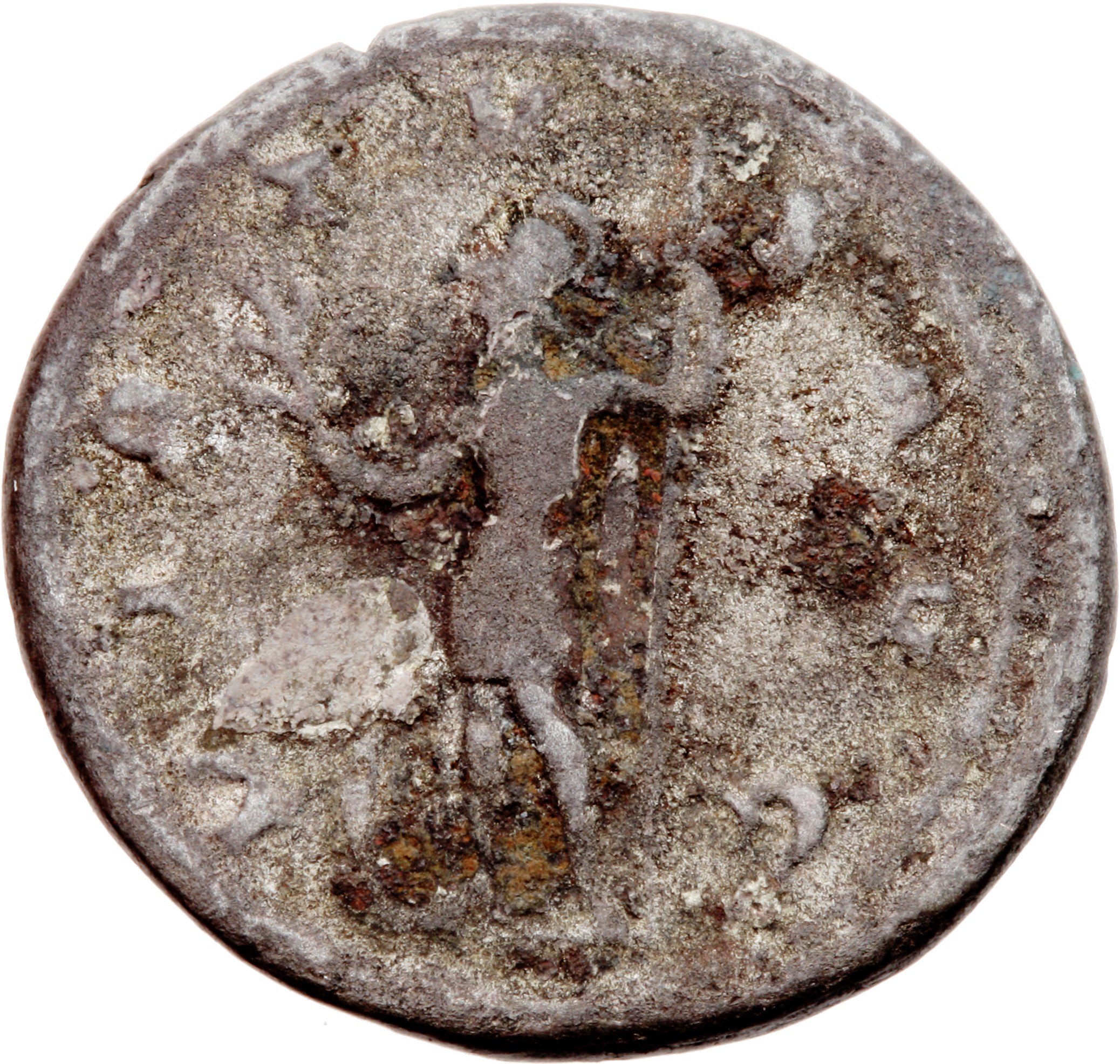 RIC IV Gordian III 39 Gordian III reverse, Virtus, helmeted, in military attire, standing front, head left, holding branch...