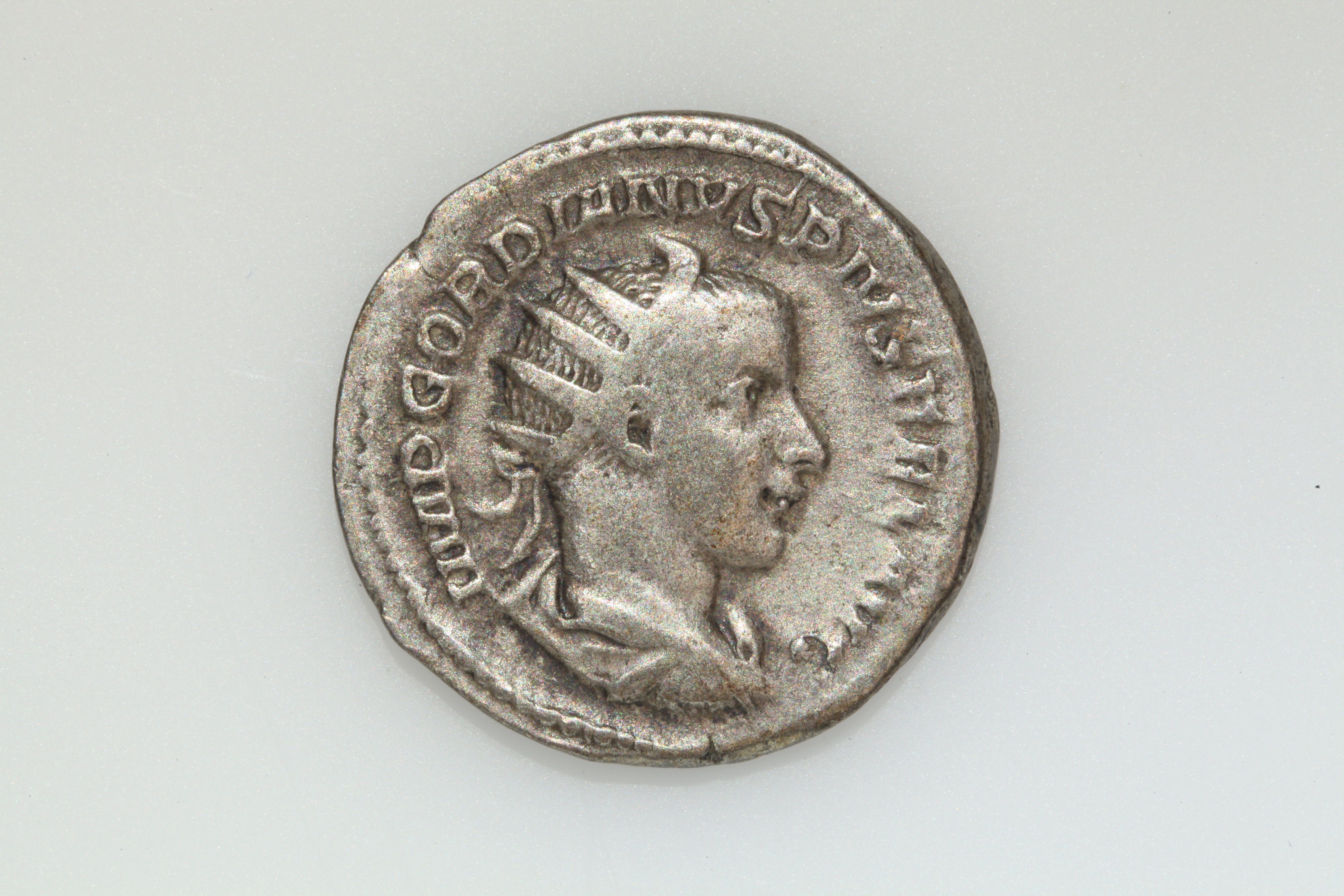 RIC IV Gordian III 83 Gordian III obverse, Bust of Gordian III, radiate, draped, cuirassed, right