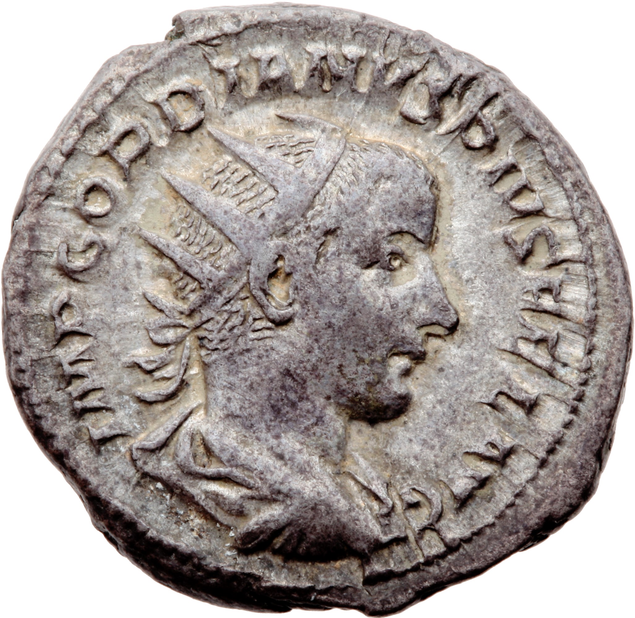RIC IV Gordian III 88 Gordian III obverse, Bust of Gordian III, radiate, draped, cuirassed, right