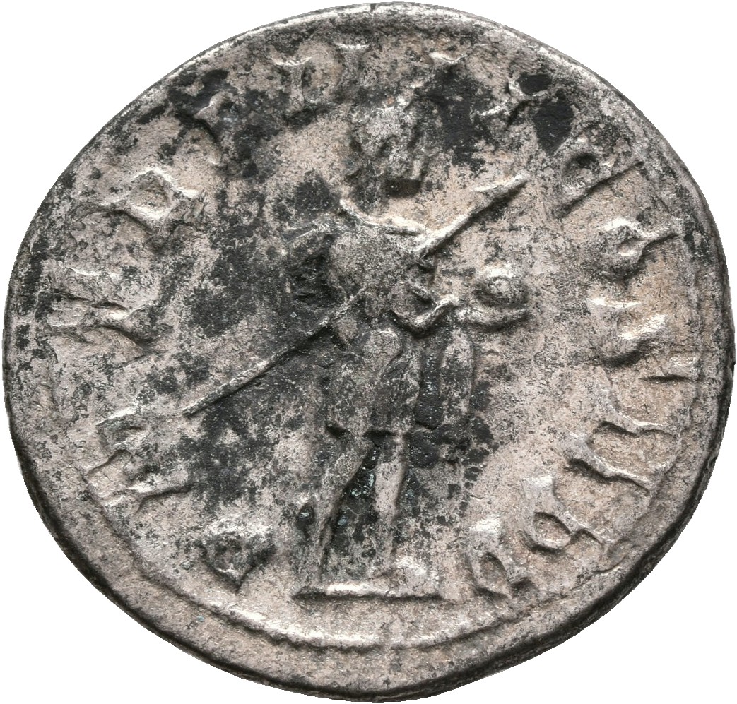RIC IV Gordian III 92 Gordian III reverse, Gordian III, in military attire, standing right, holding transverse spear in ri...