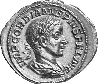 RIC IV Gordian III 97 Gordian III obverse, Bust of Gordian III, laureate, draped, cuirassed, right