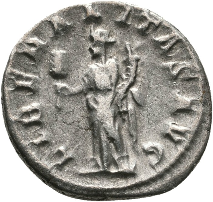 RIC IV Maximinus Thrax 10 Maximinus Thrax reverse, Liberalitas, draped, standing left, holding abacus in right hand and co...