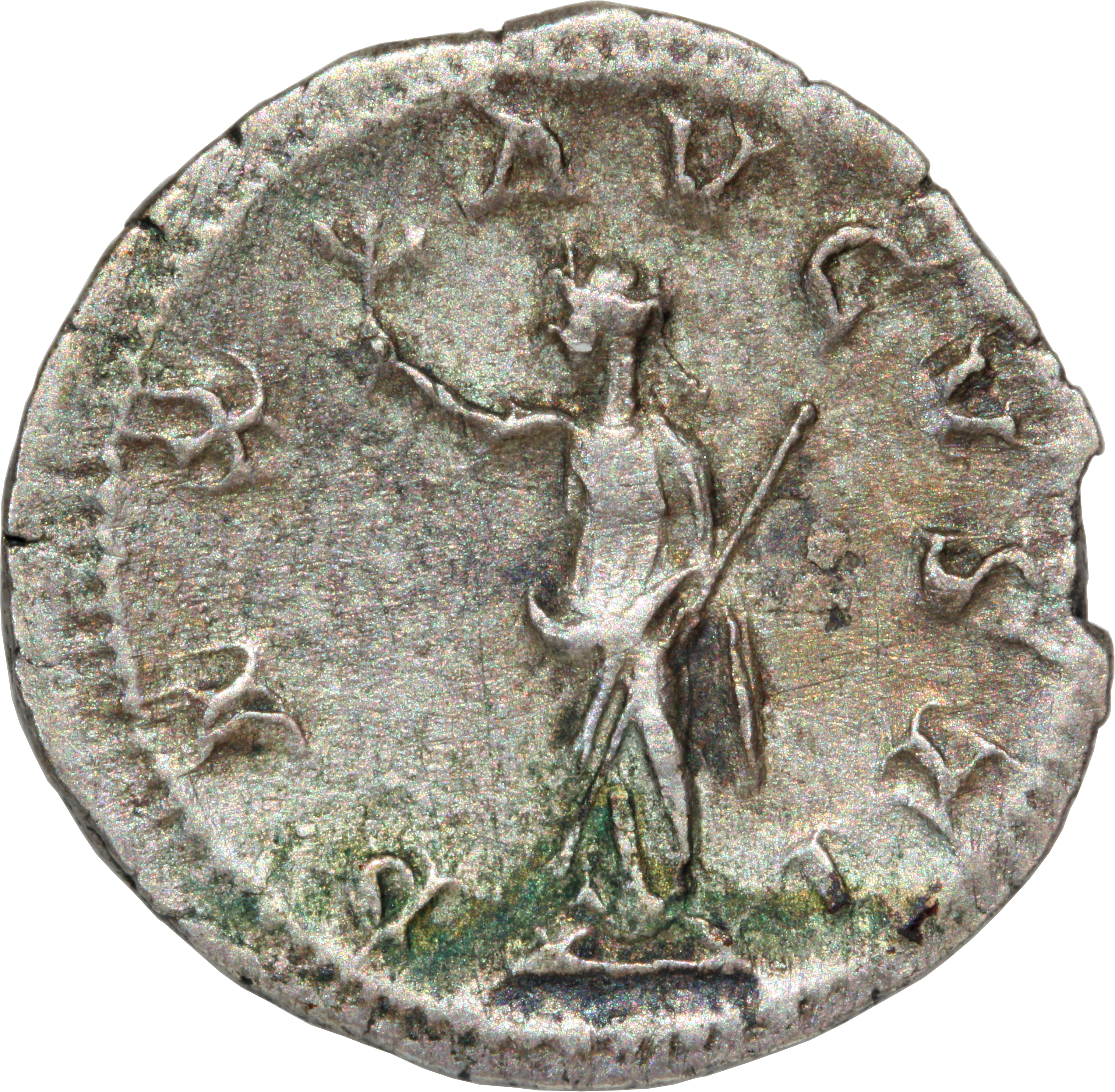 RIC IV Maximinus Thrax 12 (denarius) Maximinus Thrax reverse, Pax, draped, standing left, holding branch in extended right...