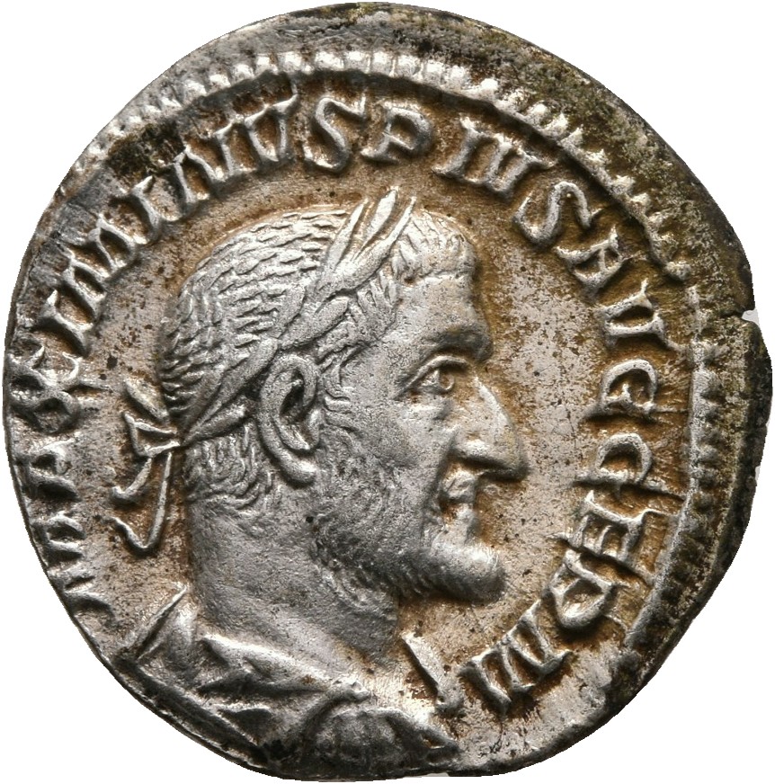 RIC IV Maximinus Thrax 22 Maximinus Thrax obverse, Bust of Maximinus I, laureate, draped, cuirassed, right