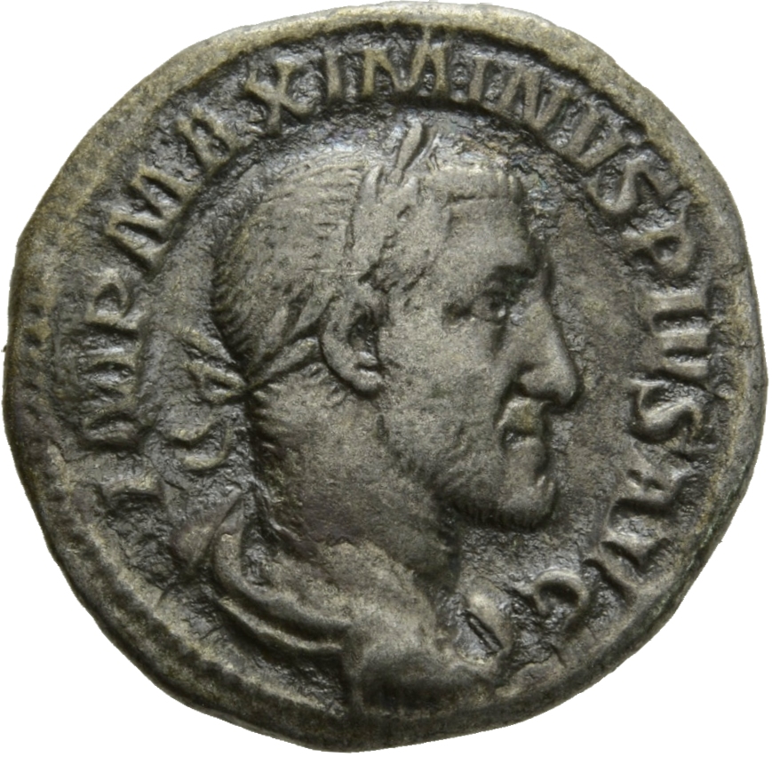 RIC IV Maximinus Thrax 3 Maximinus Thrax obverse, Bust of Maximinus I, laureate, draped, cuirassed, right