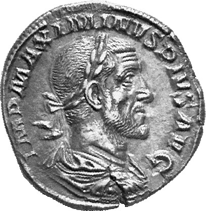 RIC IV Maximinus Thrax 33 Maximinus Thrax obverse, Bust of Maximinus I, laureate, draped, cuirassed, right