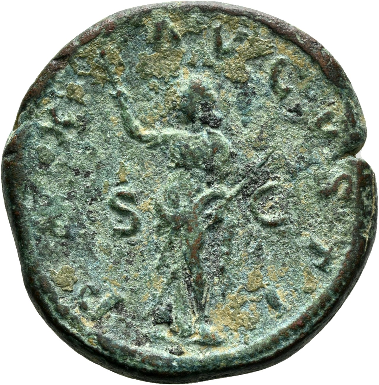 RIC IV Maximinus Thrax 58 Maximinus Thrax reverse — Pax, draped, standing left, holding branch in extended right hand and ...