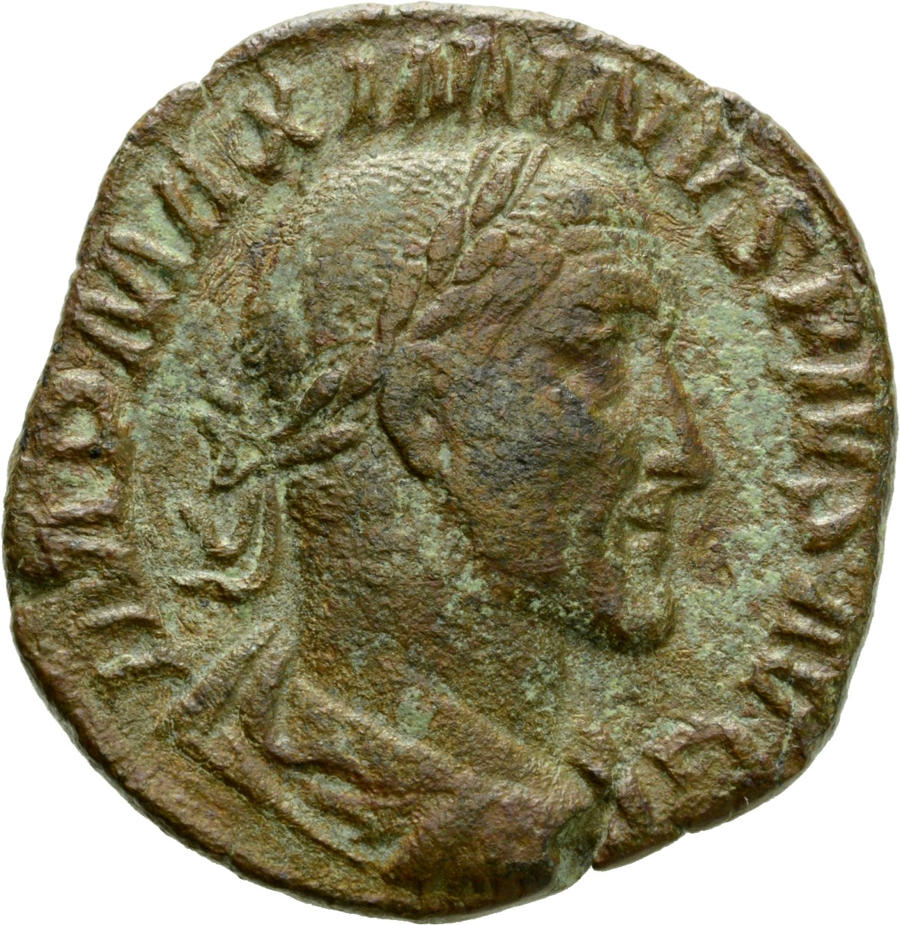 RIC IV Maximinus Thrax 64 Maximinus Thrax obverse, Bust of Maximinus I, laureate, draped, cuirassed, right