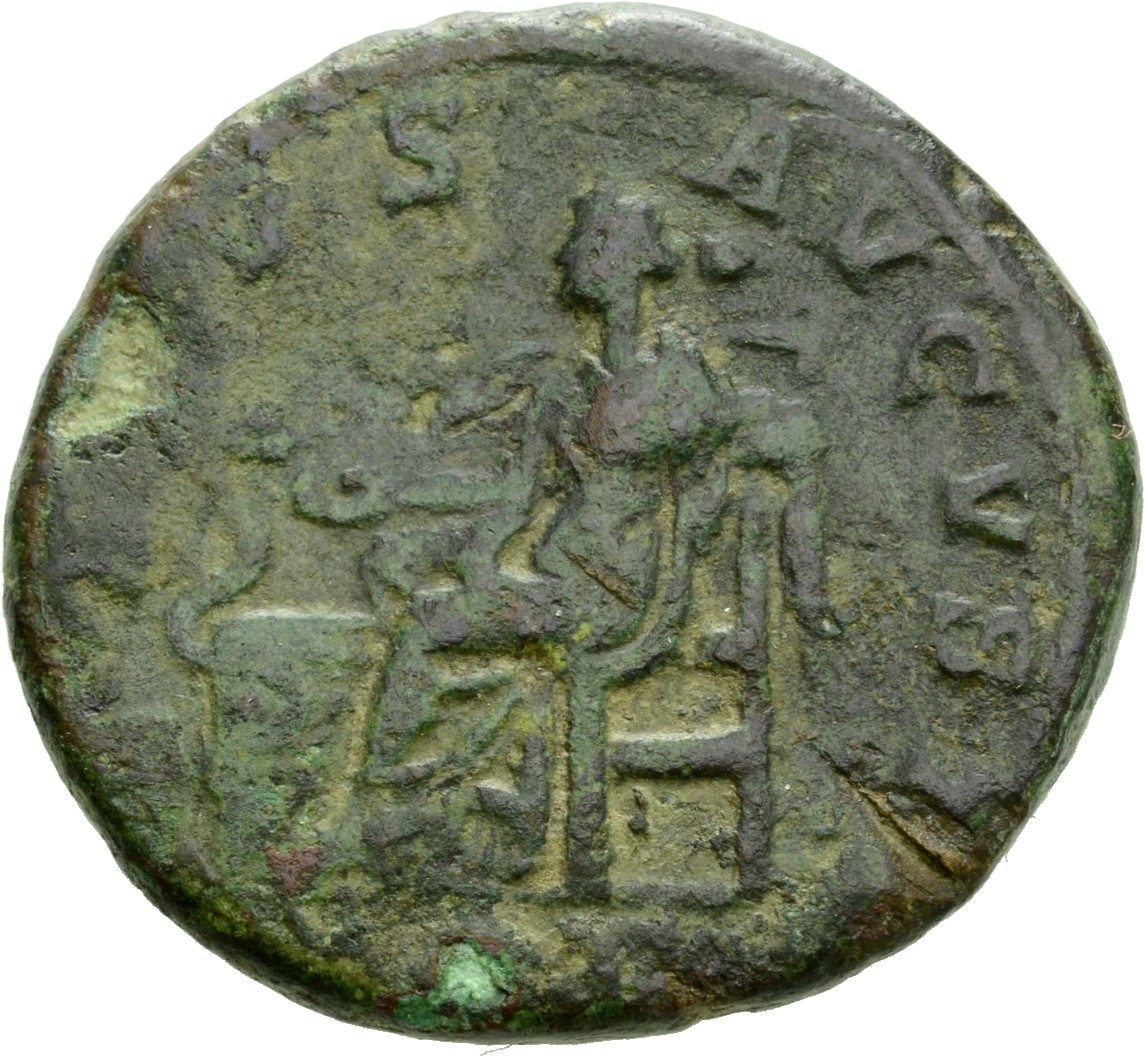 RIC IV Maximinus Thrax 66 Maximinus Thrax reverse, Salus, draped, seated left, feeding out of patera in right hand snake c...