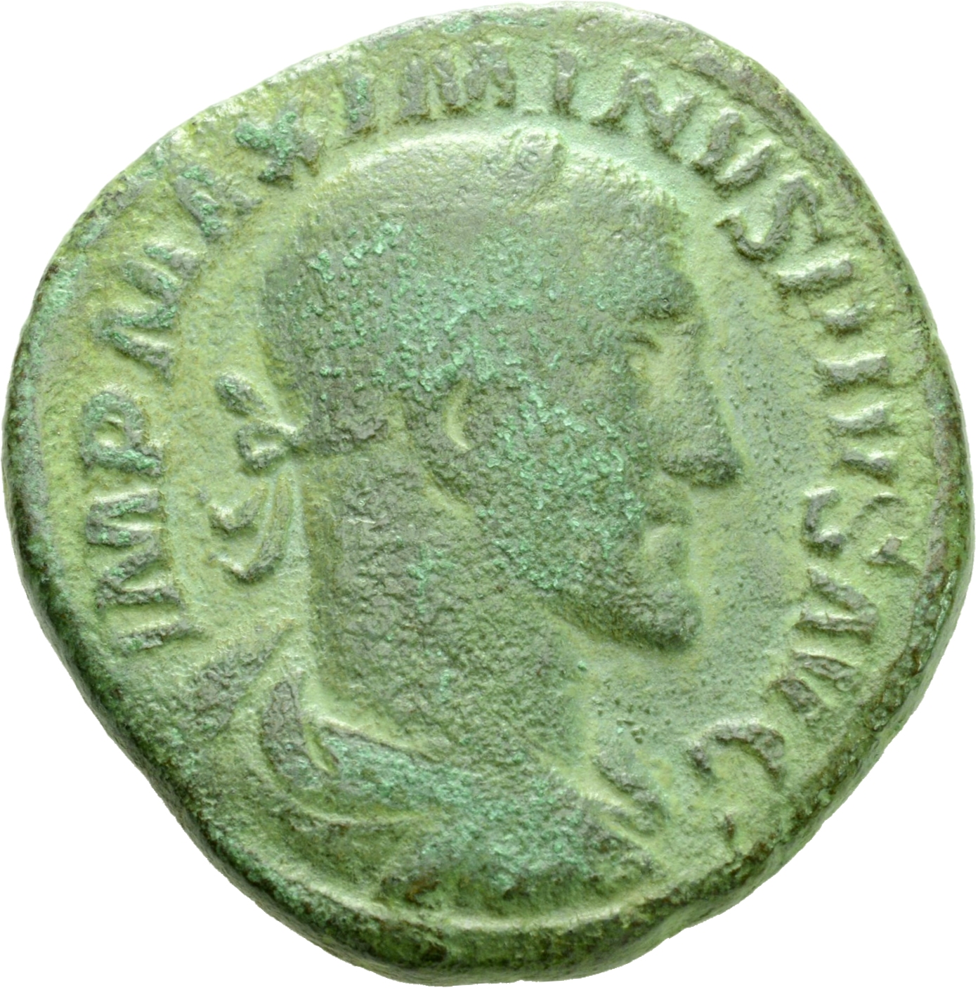 RIC IV Maximinus Thrax 67 Maximinus Thrax obverse, Bust of Maximinus I, laureate, draped, cuirassed, right