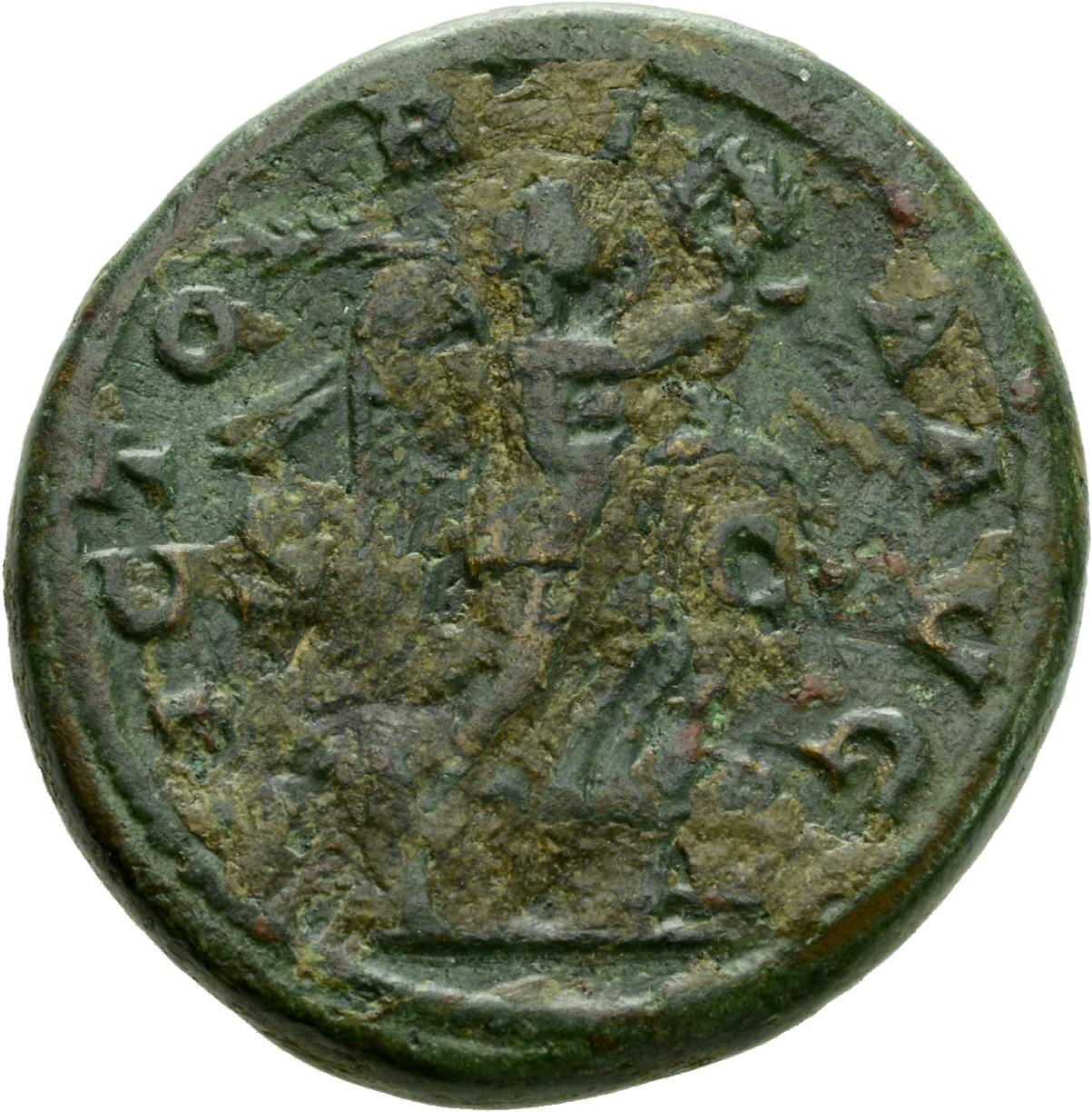 RIC IV Maximinus Thrax 69 Maximinus Thrax reverse, Victory, winged, draped, advancing right, holding wreath in extended ri...