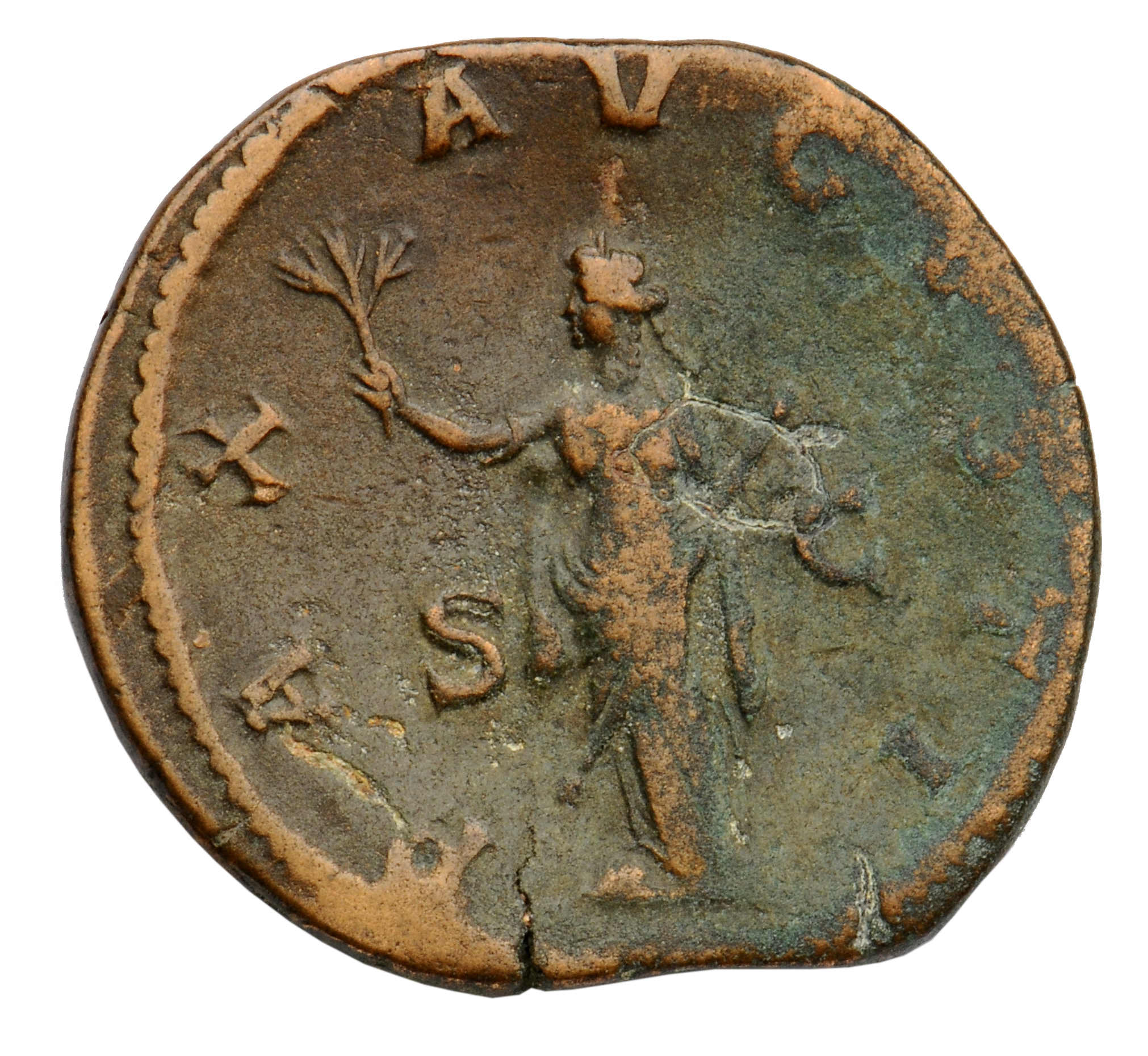 RIC IV Maximinus Thrax 81 Maximinus Thrax reverse, Pax, draped, standing left, holding branch in extended right hand and t...