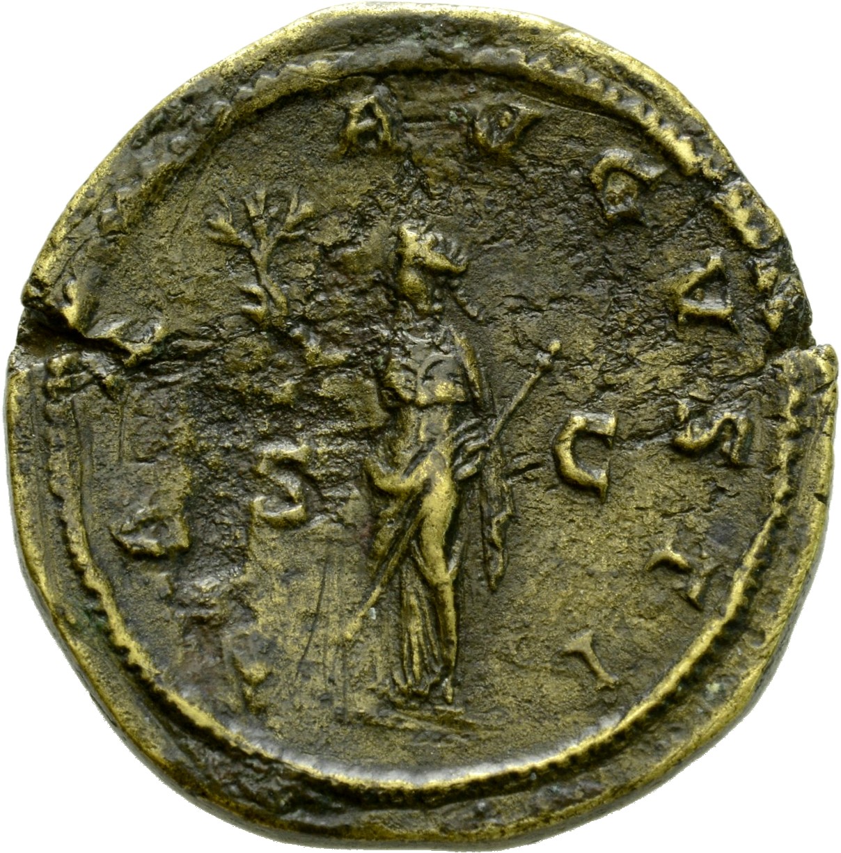 RIC IV Maximinus Thrax 82 Maximinus Thrax reverse, Pax, draped, standing left, holding branch in extended right hand and t...