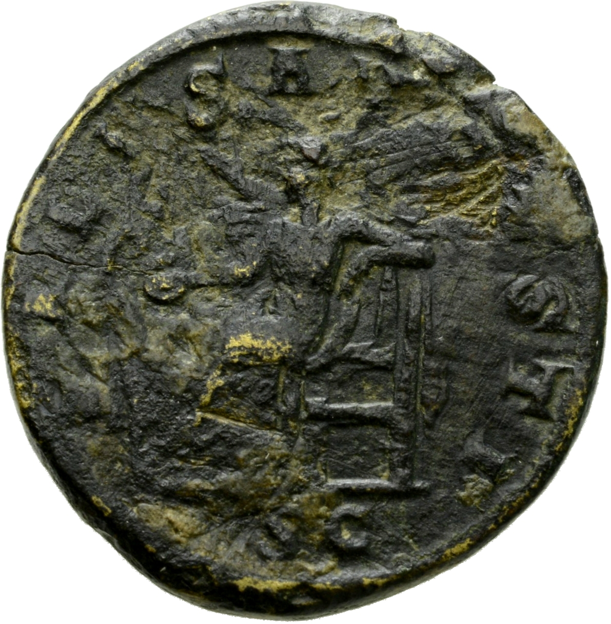 RIC IV Maximinus Thrax 86 Maximinus Thrax reverse, Salus, draped, seated left, feeding out of patera in right hand snake c...