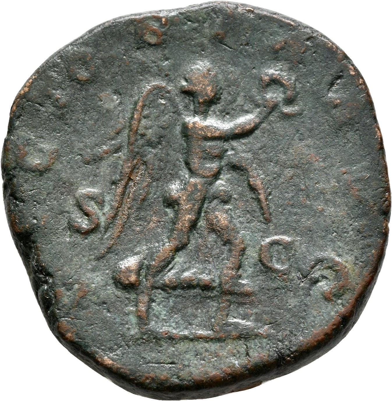 RIC IV Maximinus Thrax 88 Maximinus Thrax reverse, Victory, winged, draped, advancing right, holding wreath in extended ri...