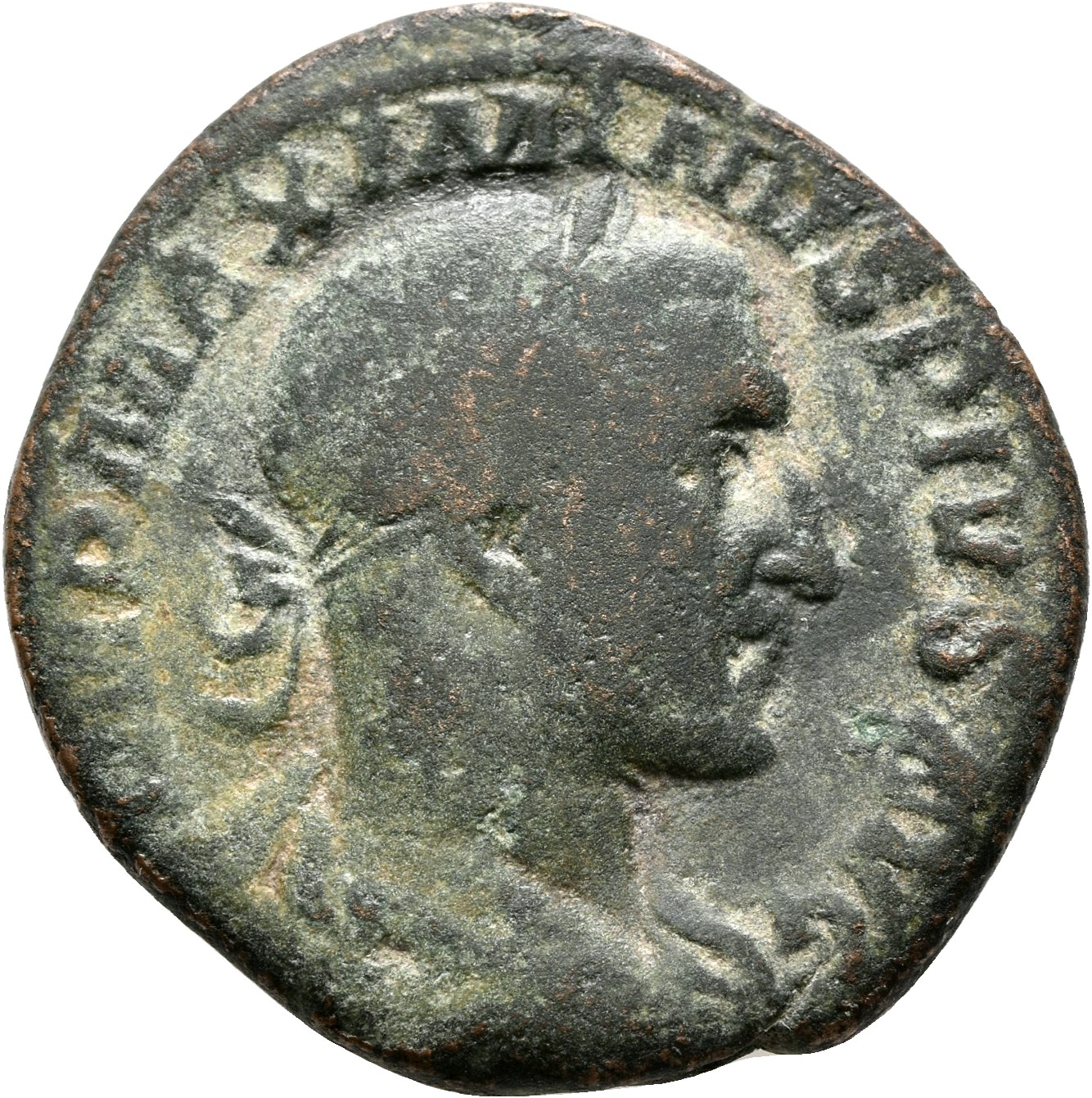 RIC IV Maximinus Thrax 88 Maximinus Thrax obverse, Bust of Maximinus I, laureate, draped, cuirassed, right