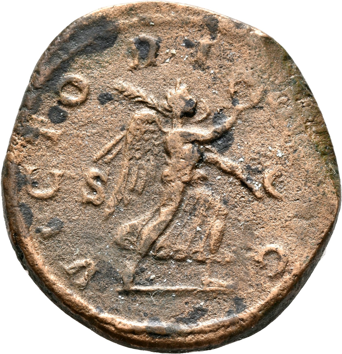 RIC IV Maximinus Thrax 88 Maximinus Thrax reverse, Victory, winged, draped, advancing right, holding wreath in extended ri...