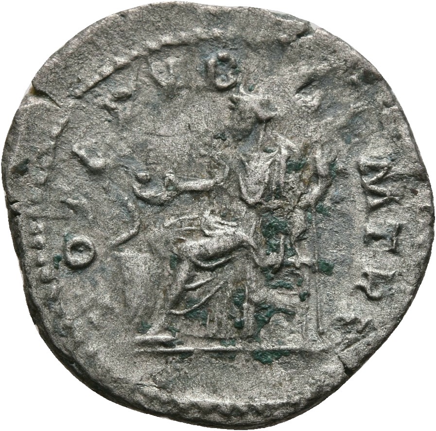 RIC IV Macrinus 10 Macrinus reverse, Salus, draped, seated left on throne, feeding out of patera in right hand, snake coil...
