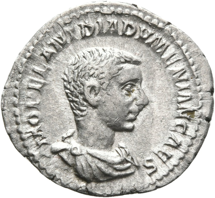 RIC IV Macrinus 102a Diadumenian obverse, Bust of Diadumenian, bare-headed, draped, right