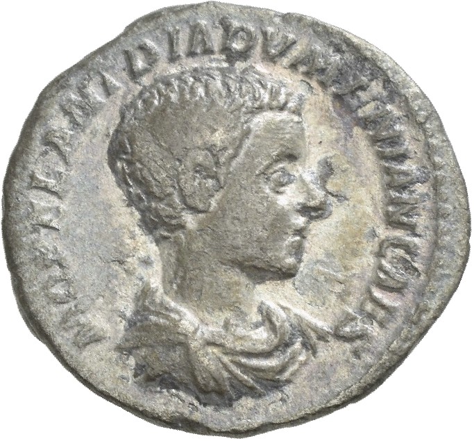 RIC IV Macrinus 105 Diadumenian obverse, Bust of Diadumenian, bare-headed, draped, cuirassed, right