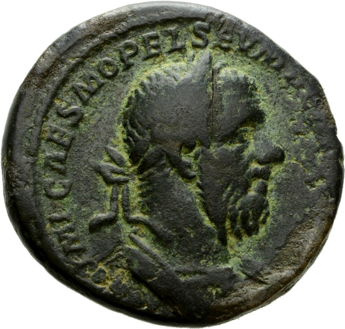 RIC IV Macrinus 156 Macrinus obverse, Bust of Macrinus, laureate, cuirassed, right