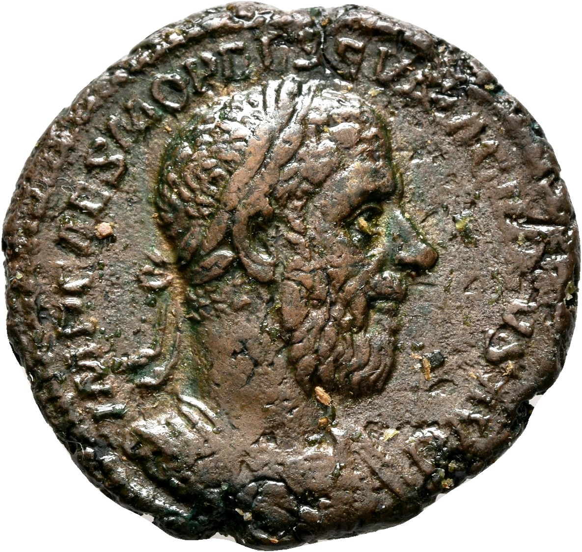RIC IV Macrinus 156 Macrinus obverse — Bust of Macrinus, laureate, cuirassed, right