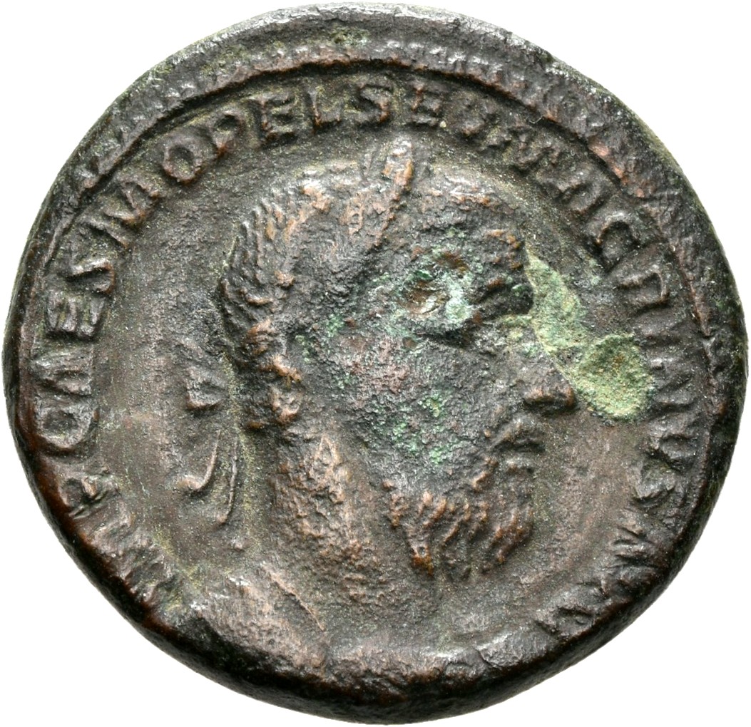 RIC IV Macrinus 159 Macrinus obverse — Bust of Macrinus, laureate, cuirassed, right