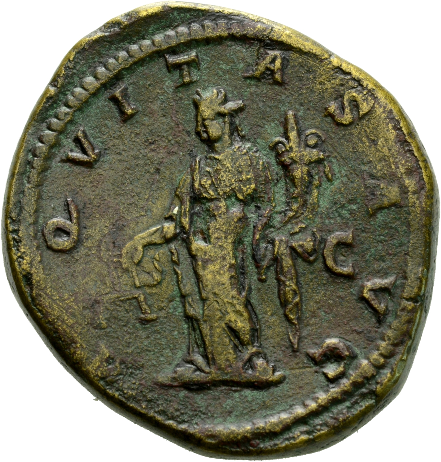 RIC IV Macrinus 167c Macrinus reverse, Aequitas, draped, standing left, holding scales in right hand and cornucopiae in le...