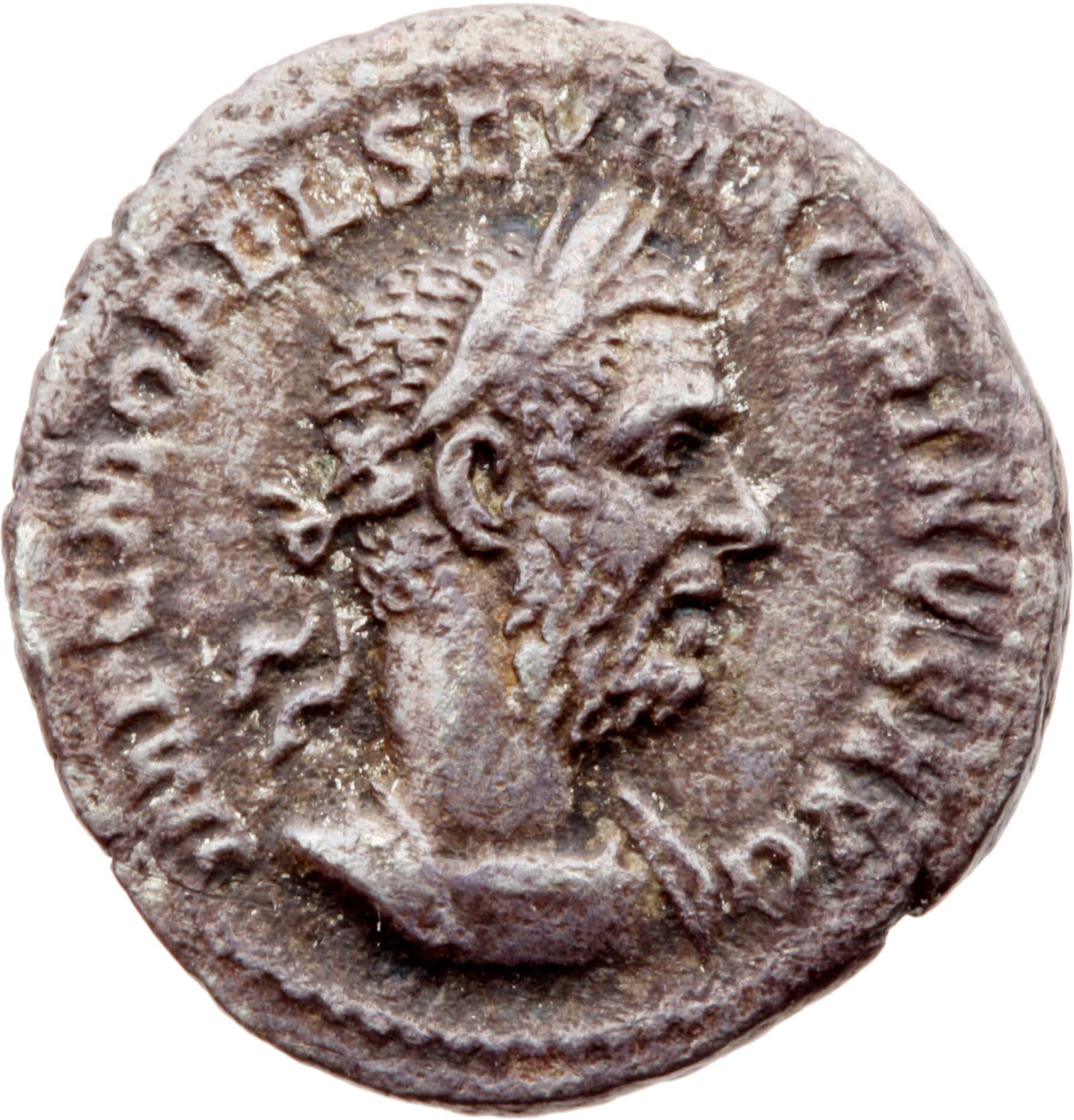 RIC IV Macrinus 17 Macrinus obverse, Bust of Macrinus, laureate, long bearded, draped, cuirassed, right
