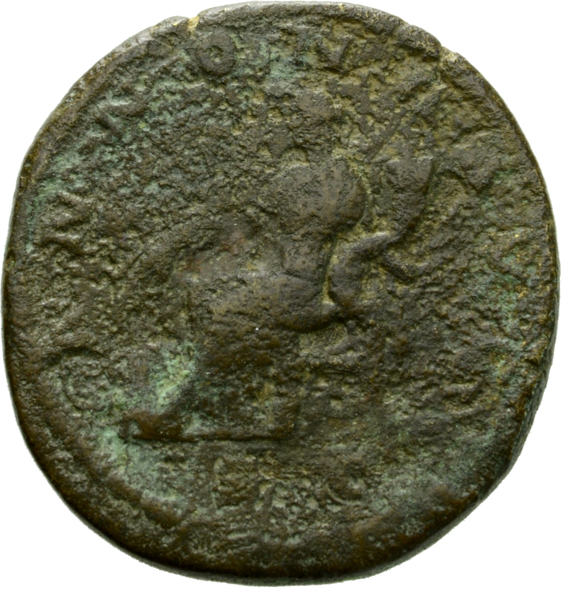 RIC IV Macrinus 170 Macrinus reverse, Annona, draped, seated left, holding corn-ears in right hand and cornucopiae in left...